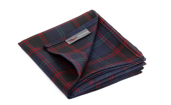 The Shepherd's Wool Utillity Cloth in the Home Modern Tartan (red and green grid on a black field).